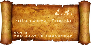 Leitersdorfer Arnolda névjegykártya